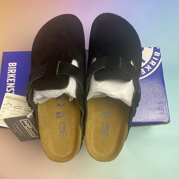 Birkenstock Boston Soft Footbed Sandals: Adjustable Suede Comfort (Narrow Fit) - Picture 3 of 5